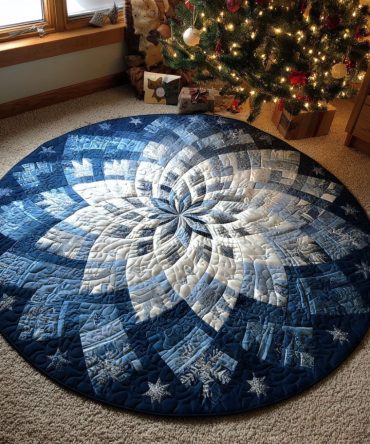 Winter Star Quilted Round Mat