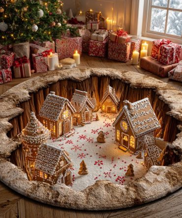 Winter Village Abyss Quilted Round Mat