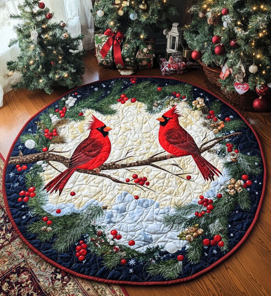 Winter Whimsy Quilted Round Mat