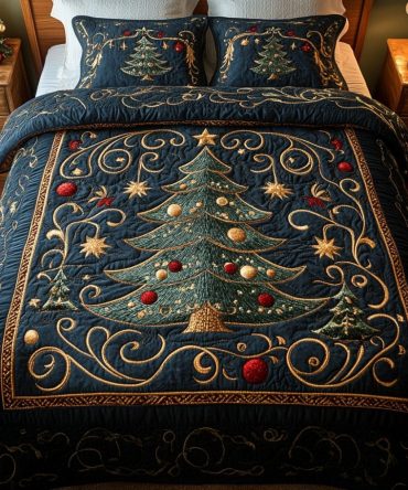 Winter Wonderland Pine 3-Piece Quilted Bedding Set