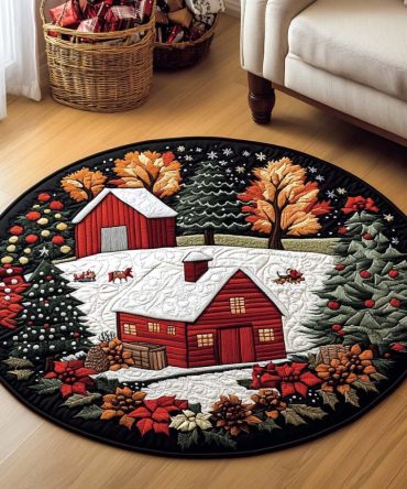Winterberry Homestead Quilted Round Mat