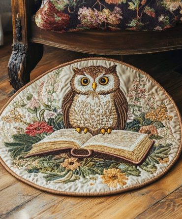 Wise Owl Quilted Round Mat