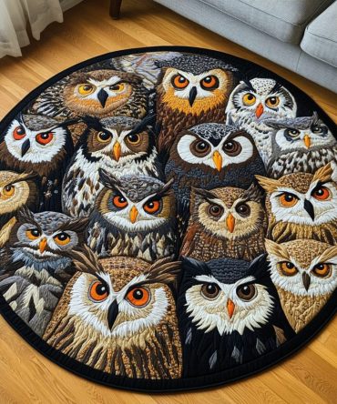 Wise Owl Quilted Round Mat