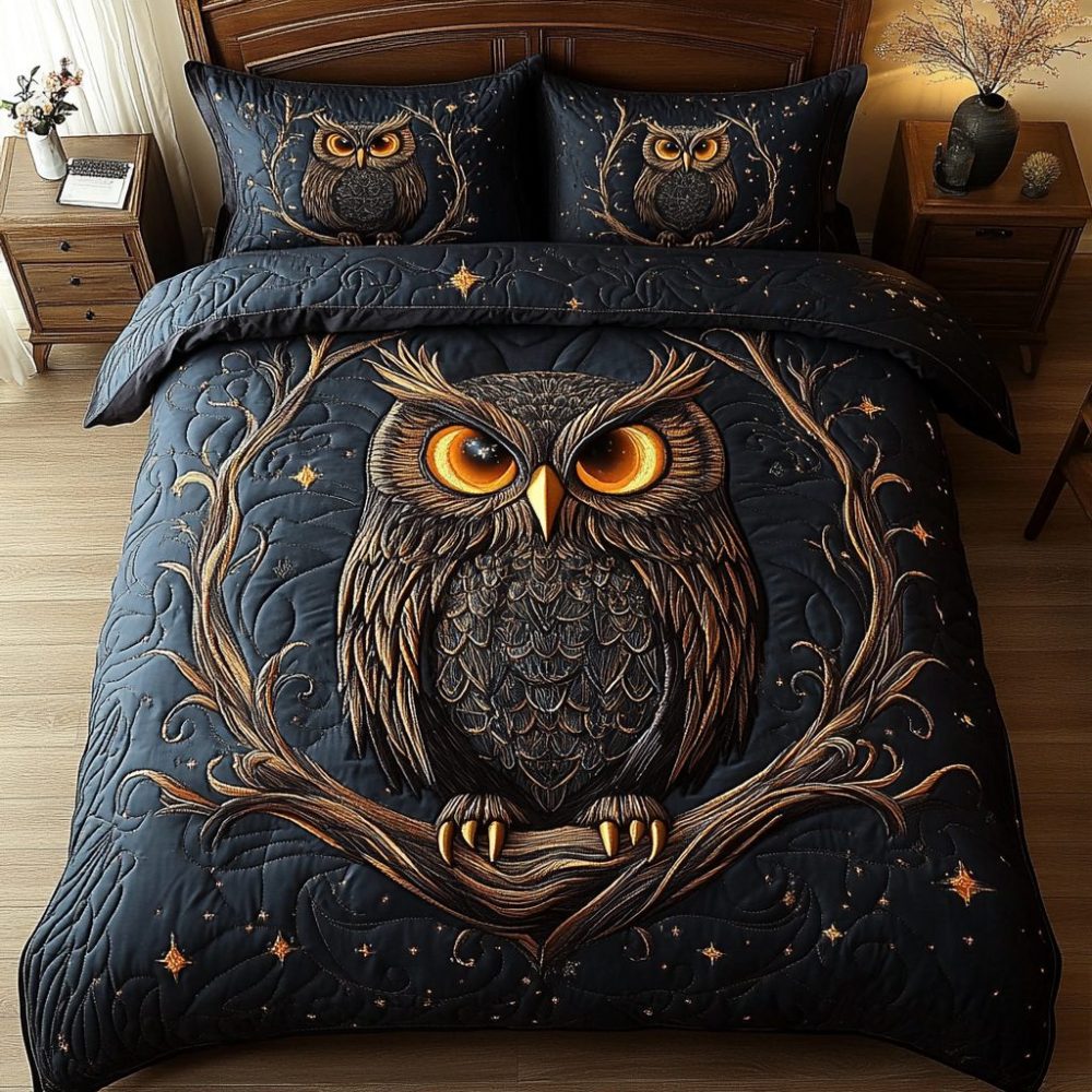 Wise Wings 3-Piece Quilted Bedding Set