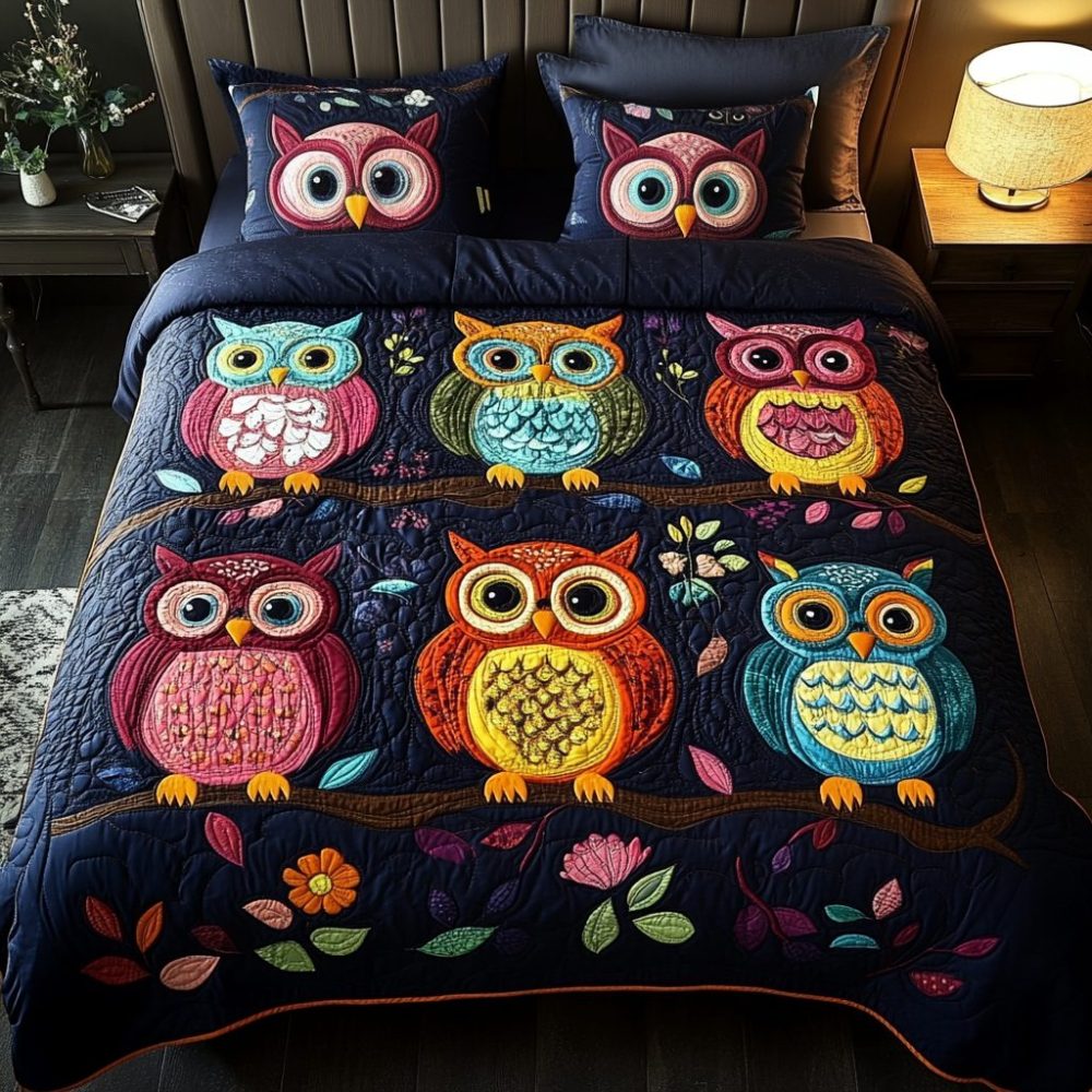 Wise Woods 3-Piece Quilted Bedding Set