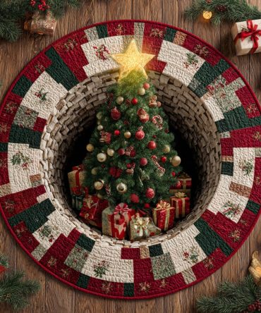 Wishes Christmas Tree Quilted Round Mat