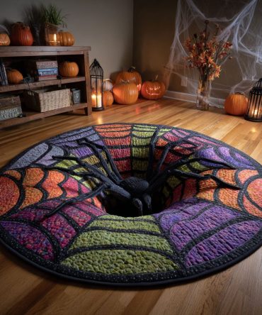 Witch Web Abyss Quilted Round Mat