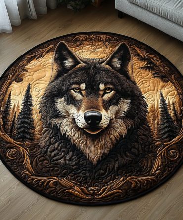 Wolf Spirit Quilted Round Mat