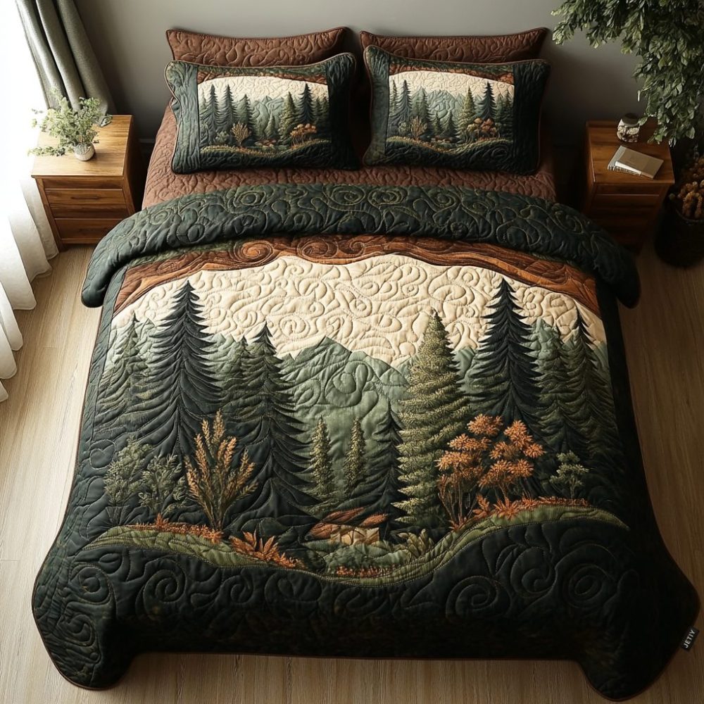 Woodland Wanderlust 3-Piece Quilted Bedding Set
