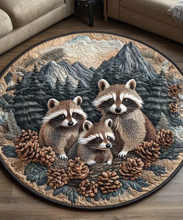 Woodland Bandit Quilted Round Mat