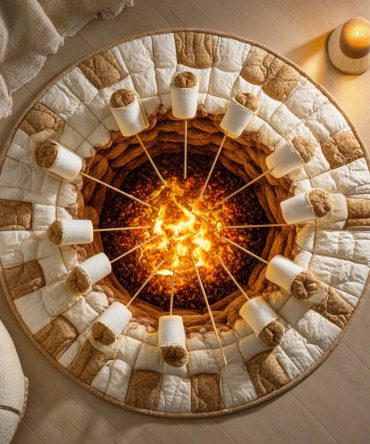 Woodland Ember Ring Quilted Round Mat