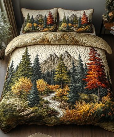 Woodland Embrace 3-Piece Quilted Bedding Set