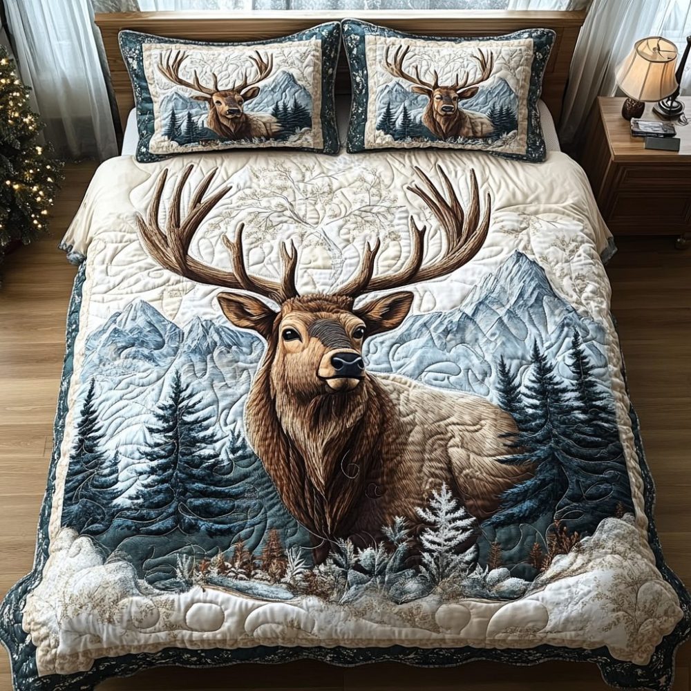 Woodland Majesty 3-Piece Quilted Bedding Set