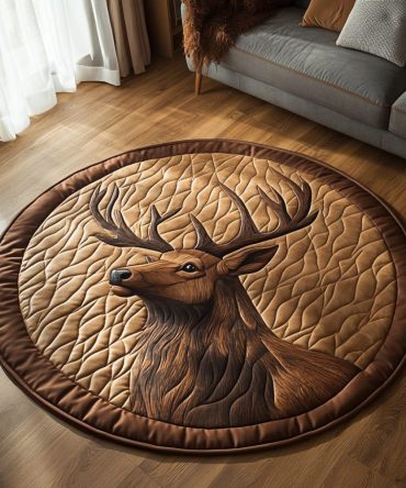 Woodland Majesty Quilted Round Mat
