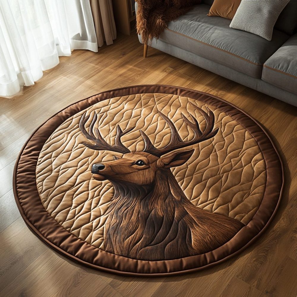 Woodland Majesty Quilted Round Mat