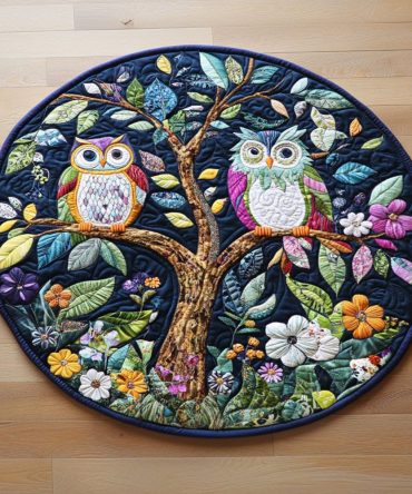 Woodland Owls Quilted Round Mat