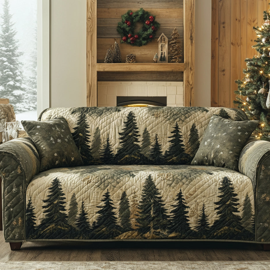 Woodland Peace Quilted Sofa Cover