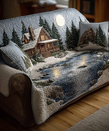 Woodland Rustic Calm Quilted Sofa Cover