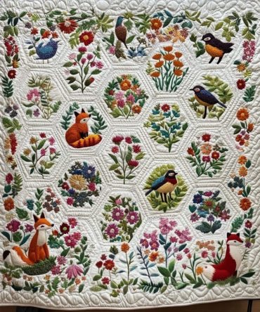 Woodland Whimsy Quilted Blanket