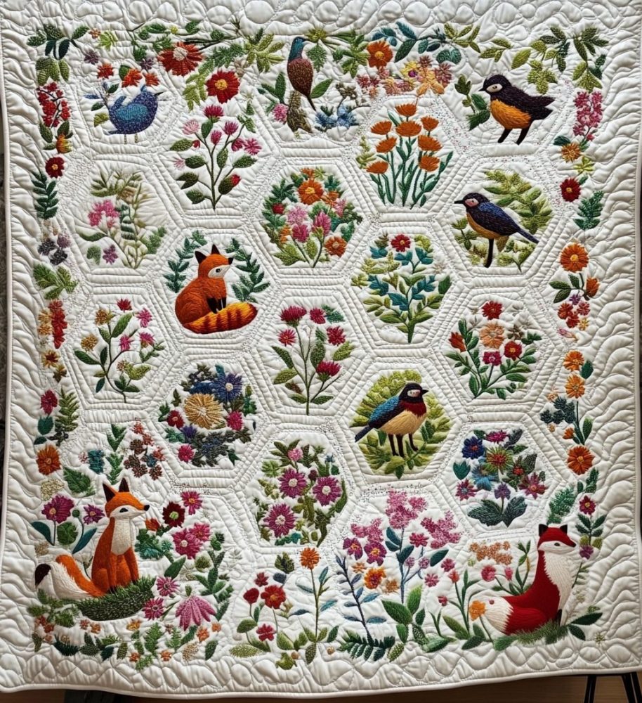 Woodland Whimsy Quilted Blanket