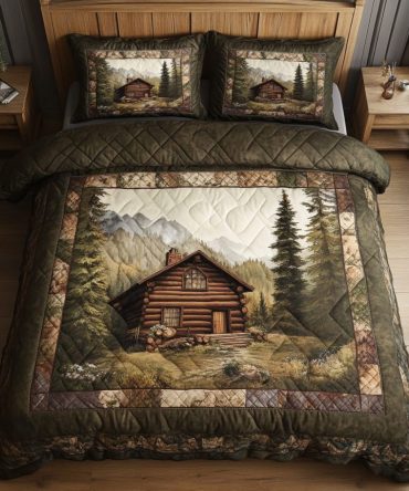 Woodland Whispers 3-Piece Quilted Bedding Set