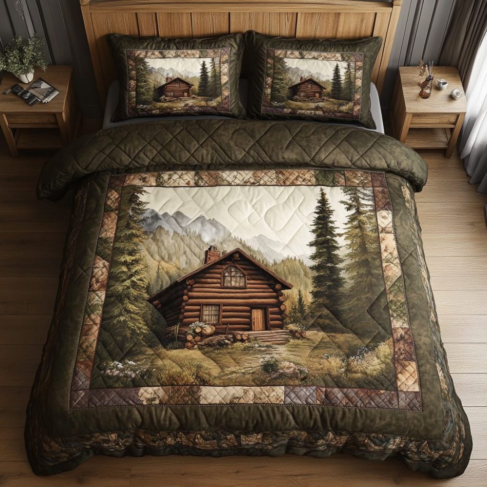 Woodland Whispers 3-Piece Quilted Bedding Set