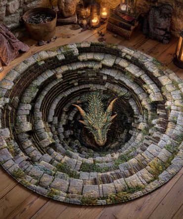 Wyrm Gate Quilted Round Mat
