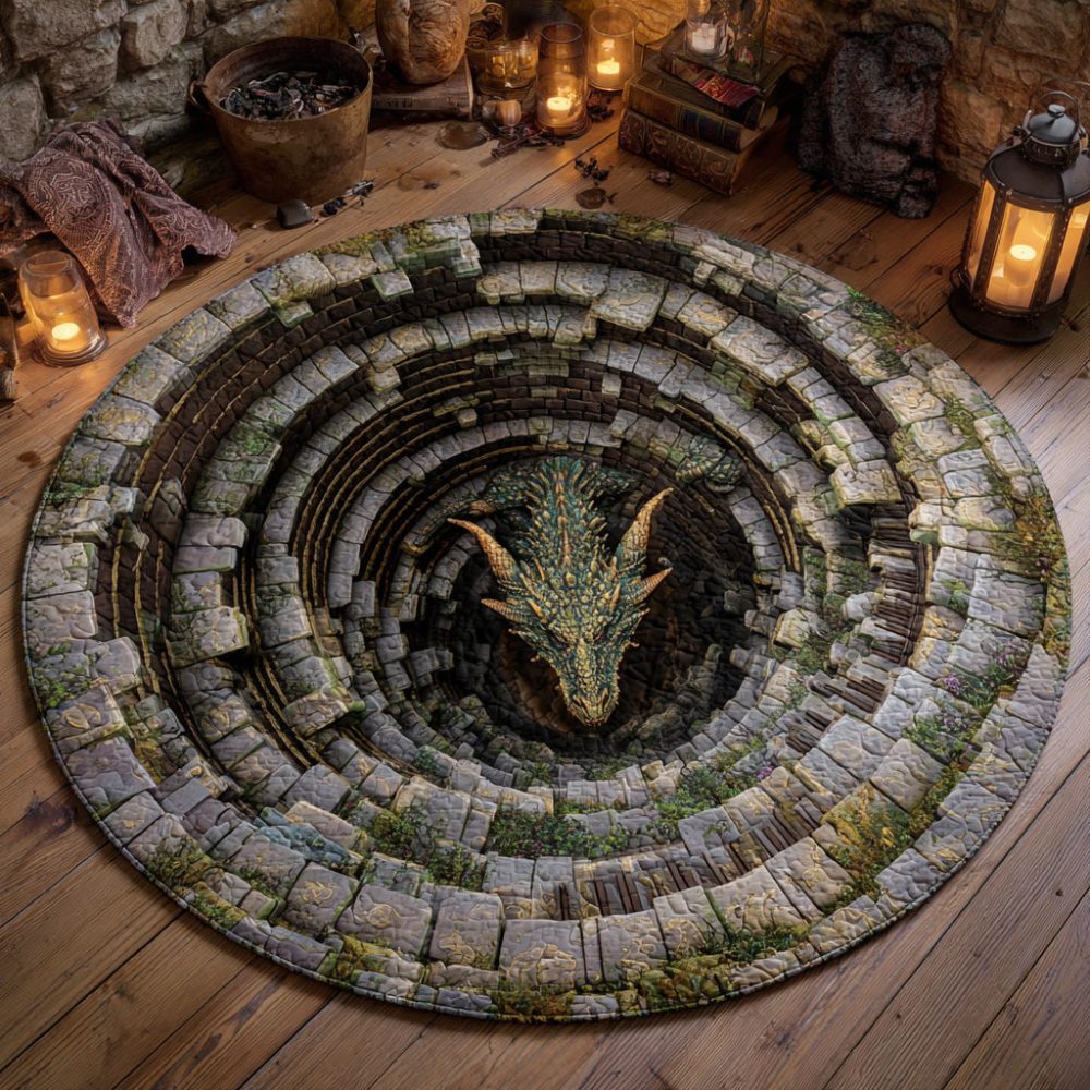 Wyrm Gate Quilted Round Mat