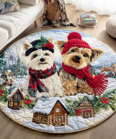 Yorkie Joy Quilted Round Mat