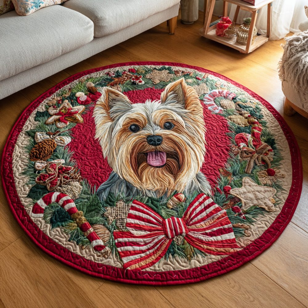 Yorkie Royal Quilted Round Mat