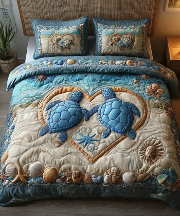 You And Me Turtle 3-Piece Quilted Bedding Set