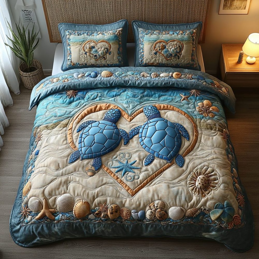 You And Me Turtle 3-Piece Quilted Bedding Set