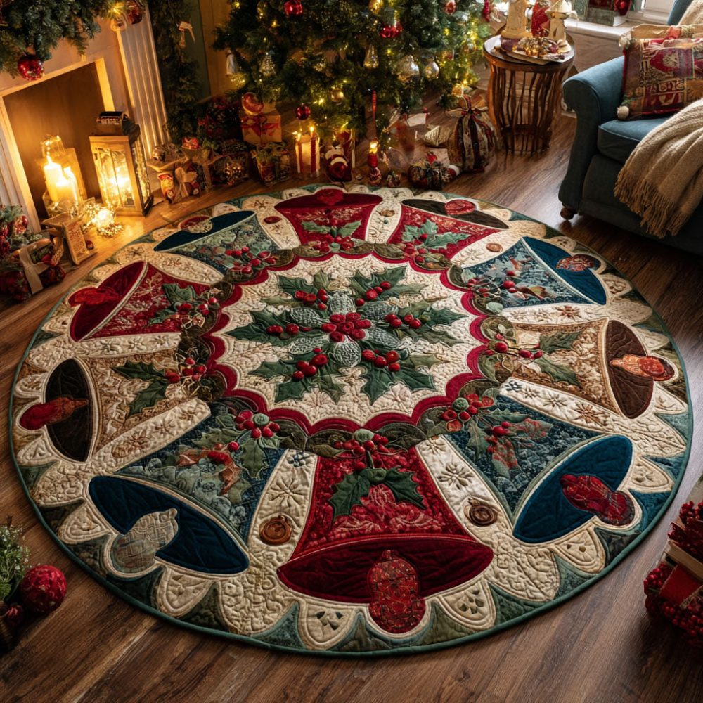 Yuletide Bells Quilted Round Mat