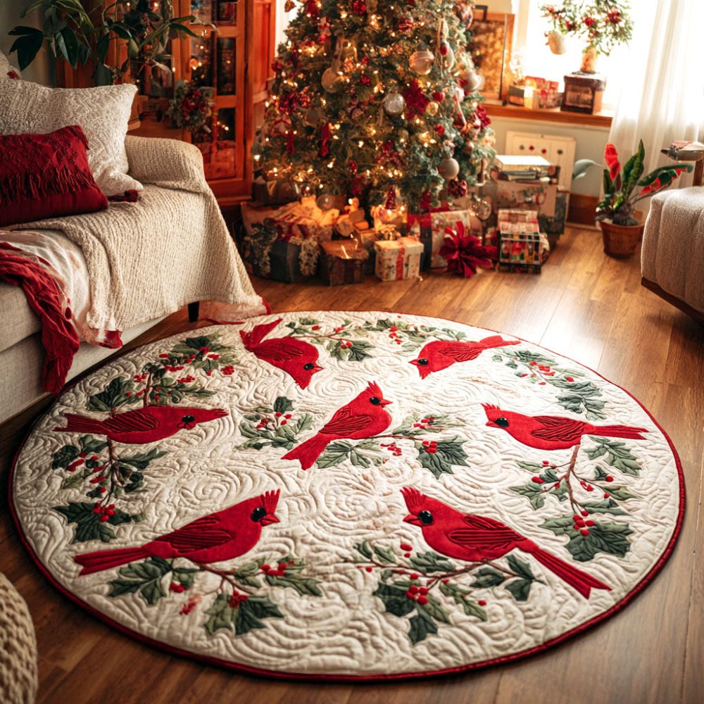 Yuletide Gathering Quilted Round Mat