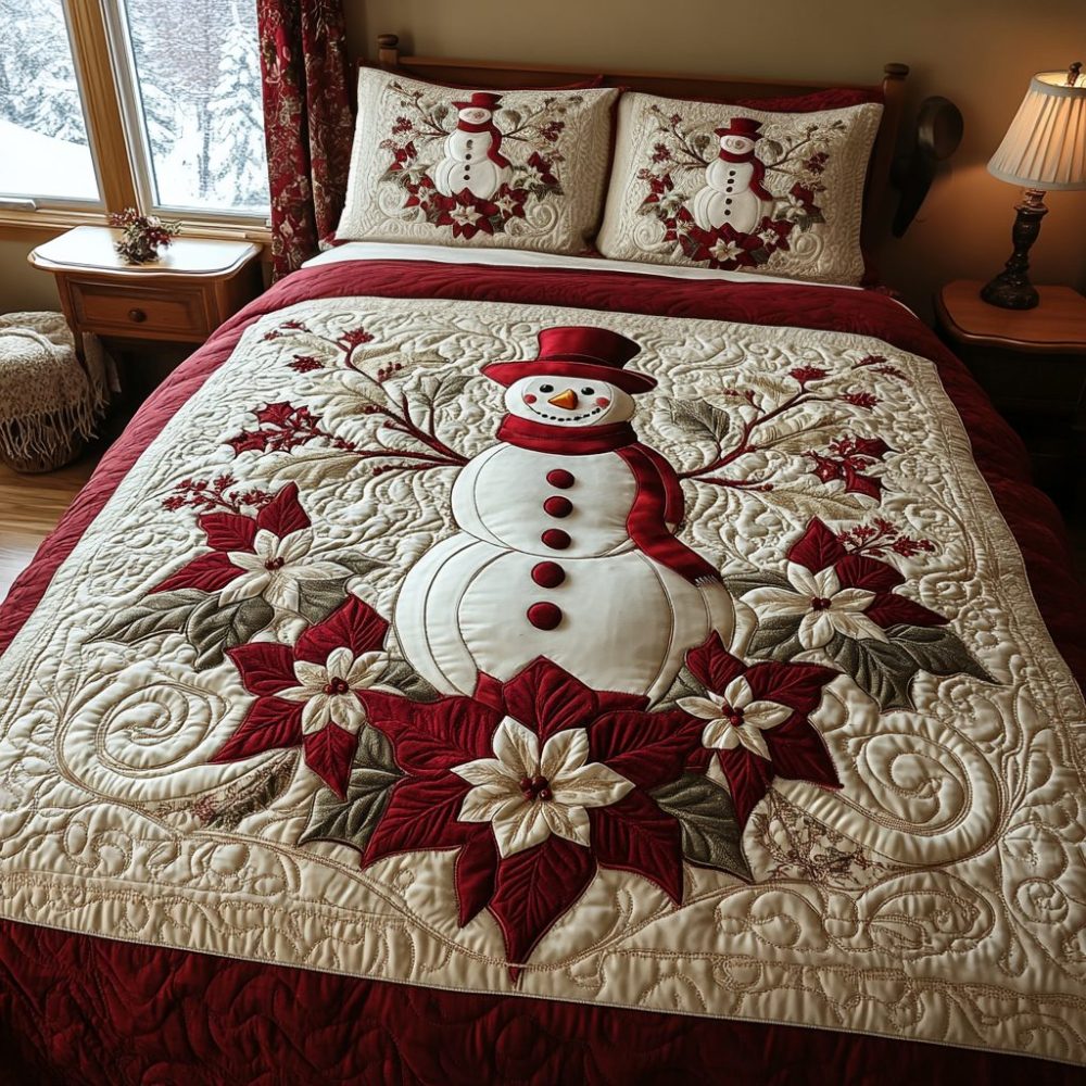 Yuletide Glow 3-Piece Quilted Bedding Set