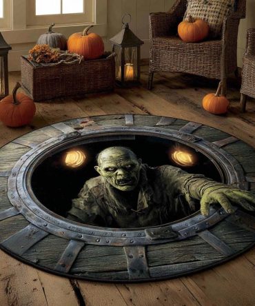 Zombie Breakout Quilted Round Mat