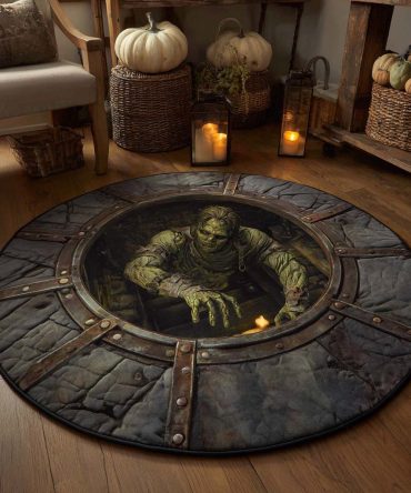 Zombie Escape Quilted Round Mat