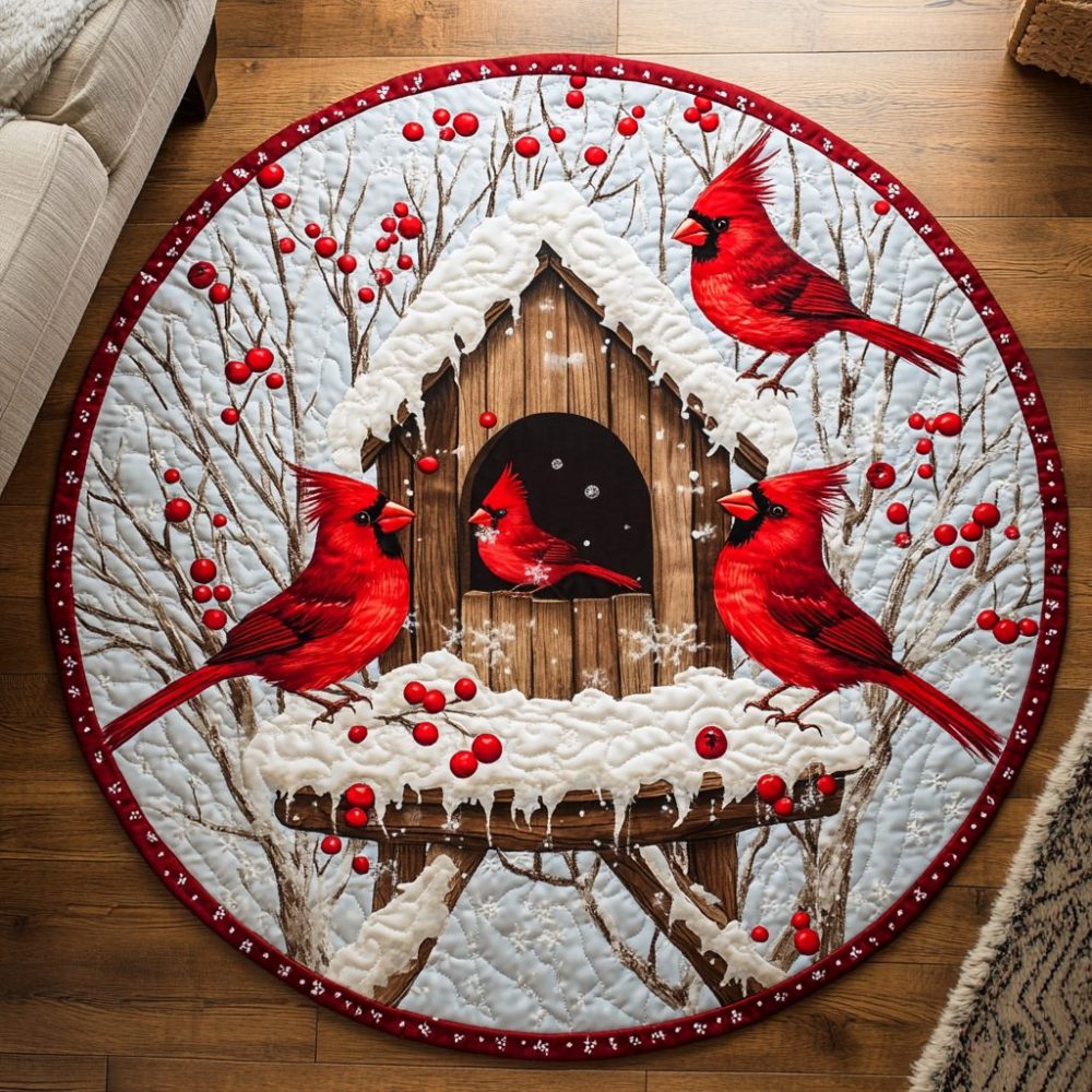 Winter Gathering Quilted Round Mat