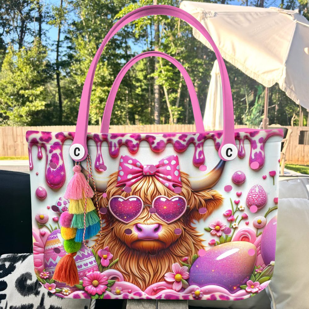 Bucket Tote Bag, Limited Edition Bogg Bag, Beach Bag Highland Easter - Image 4