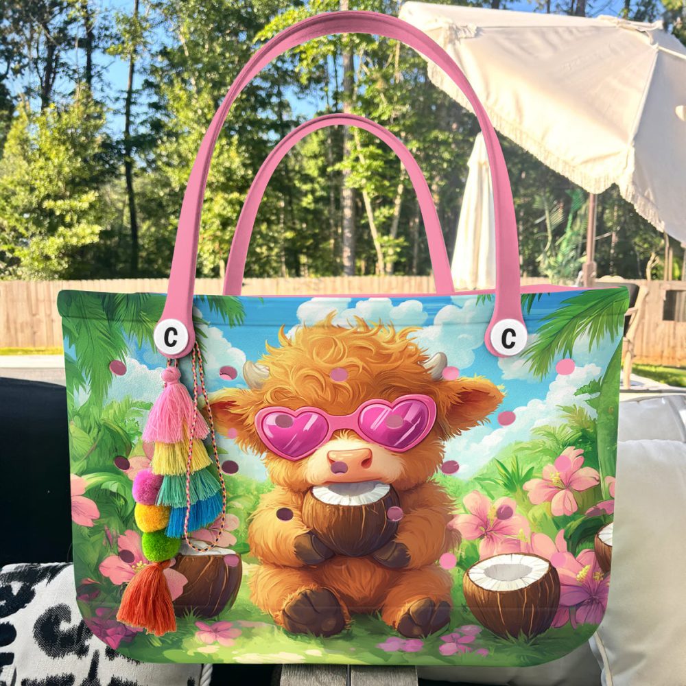 Bucket Tote Bag, Limited Edition Bogg Bag, Beach Bag Coco Moo - Image 5