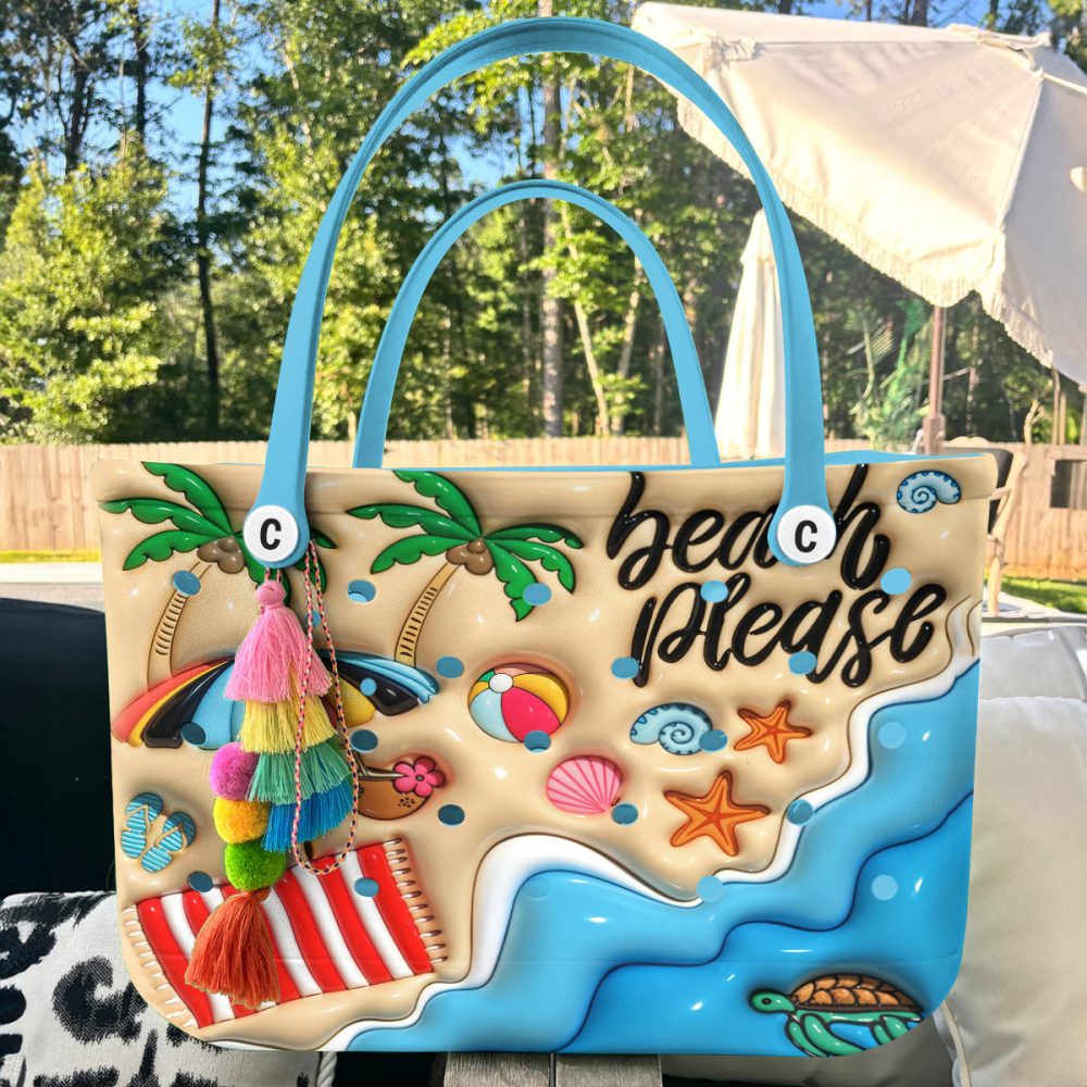 Colorful Beach-Themed Tote Bag - Perfect For Summer Getaways & Poolside Fun! - Image 4