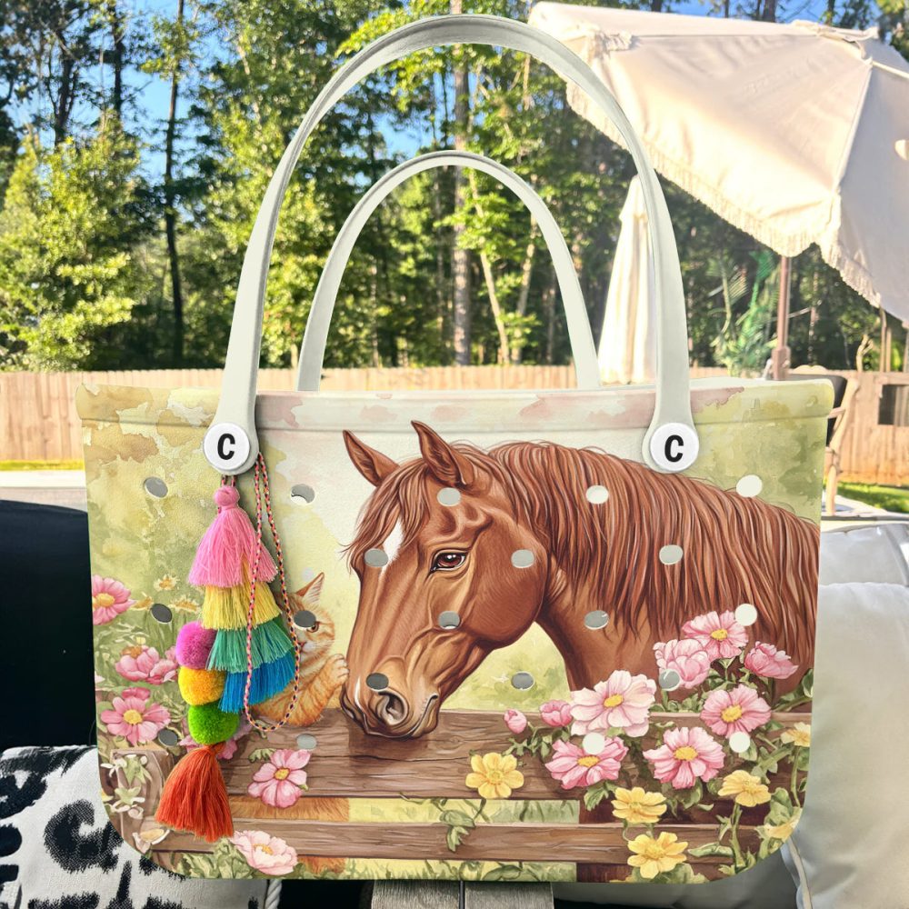 Bucket Tote Bag, Limited Edition Bogg Bag, Beach Bag Farmyard Friends - Image 4