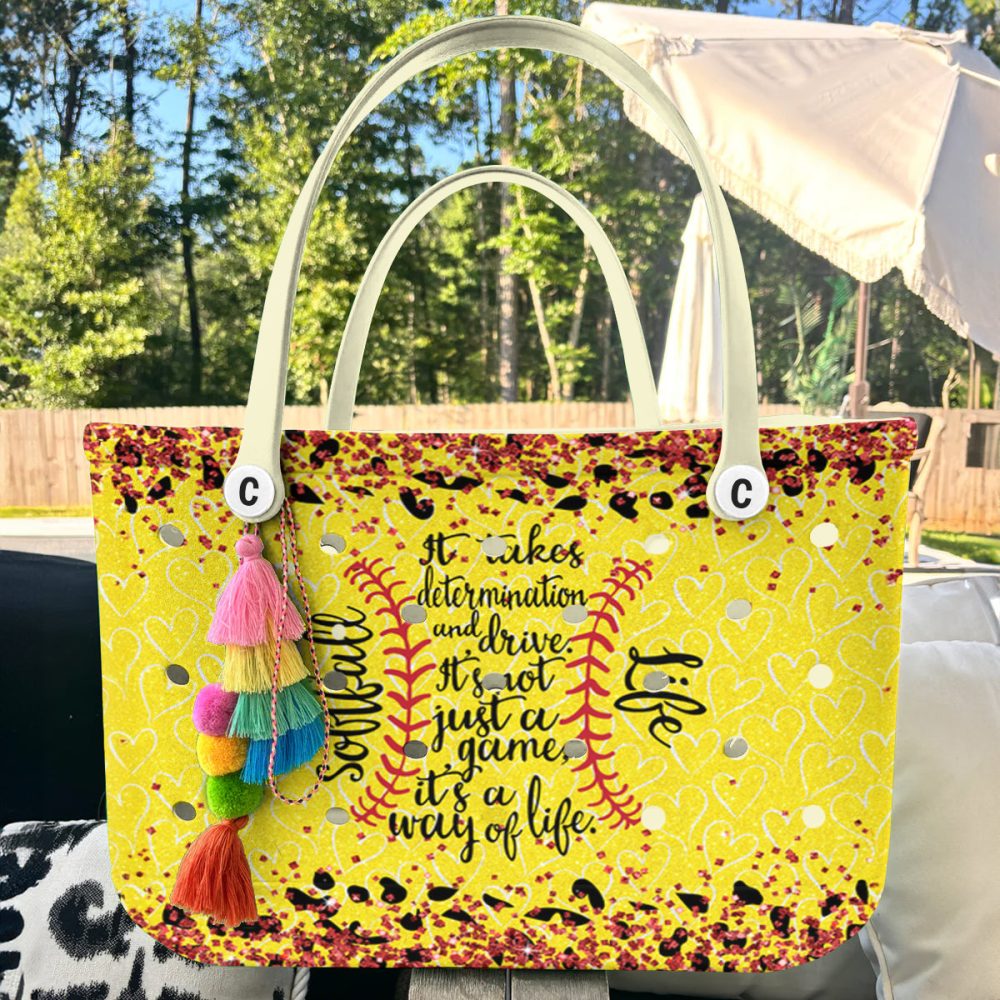 Softball Tote Bag - Inspirational Quote Design, Perfect Sports Gift For Women & Girls - Image 5