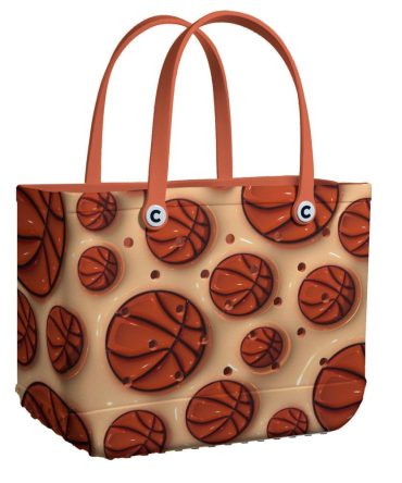Stylish Basketball Print Tote Bag - Spacious, Durable & Trendy For Sports Lovers