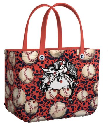 Bucket Tote Bag, Limited Edition Bogg Bag, Beach Bag Red Hot Baseball