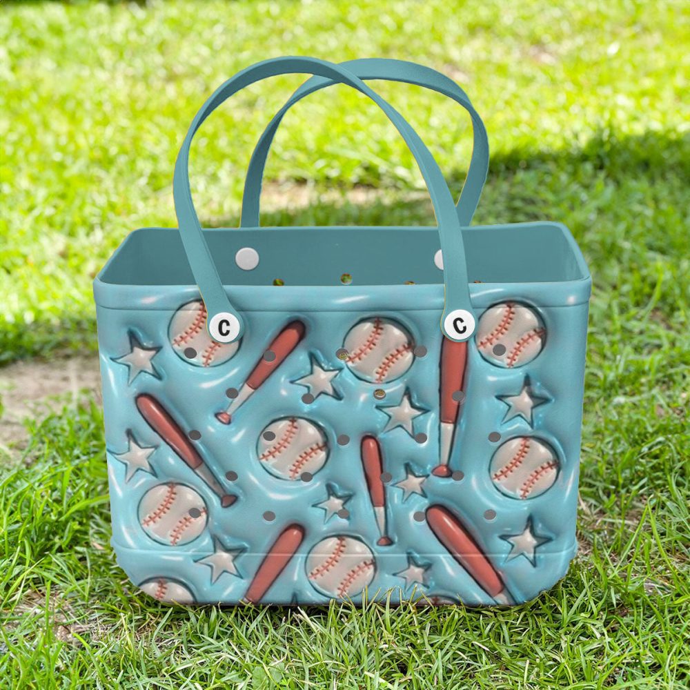 Bucket Tote Bag, Limited Edition Bogg Bag, Beach Bag Baseball Bound - Image 2
