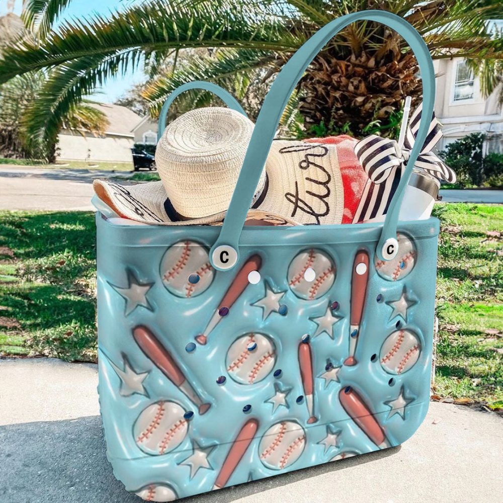 Bucket Tote Bag, Limited Edition Bogg Bag, Beach Bag Baseball Bound - Image 4