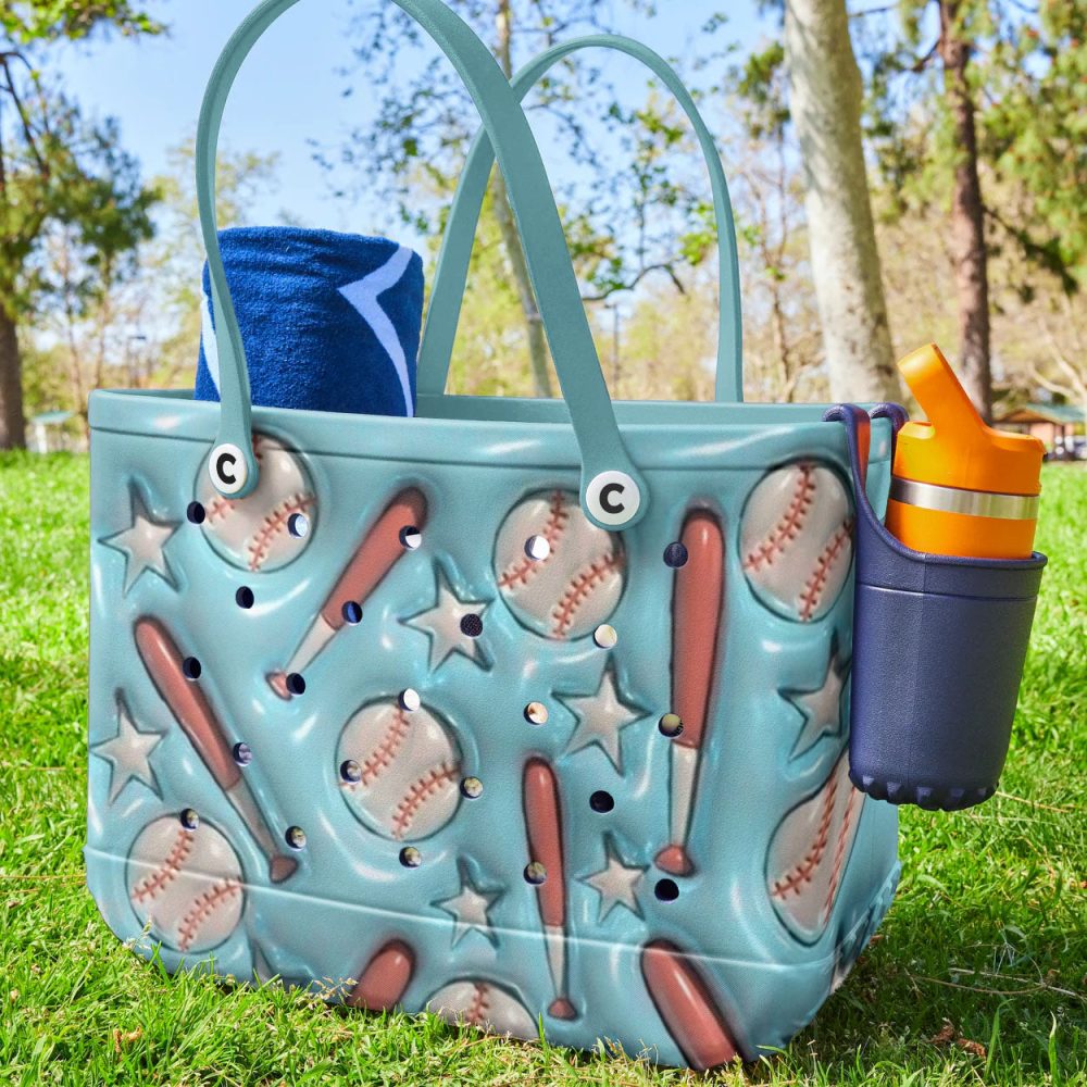Bucket Tote Bag, Limited Edition Bogg Bag, Beach Bag Baseball Bound - Image 3