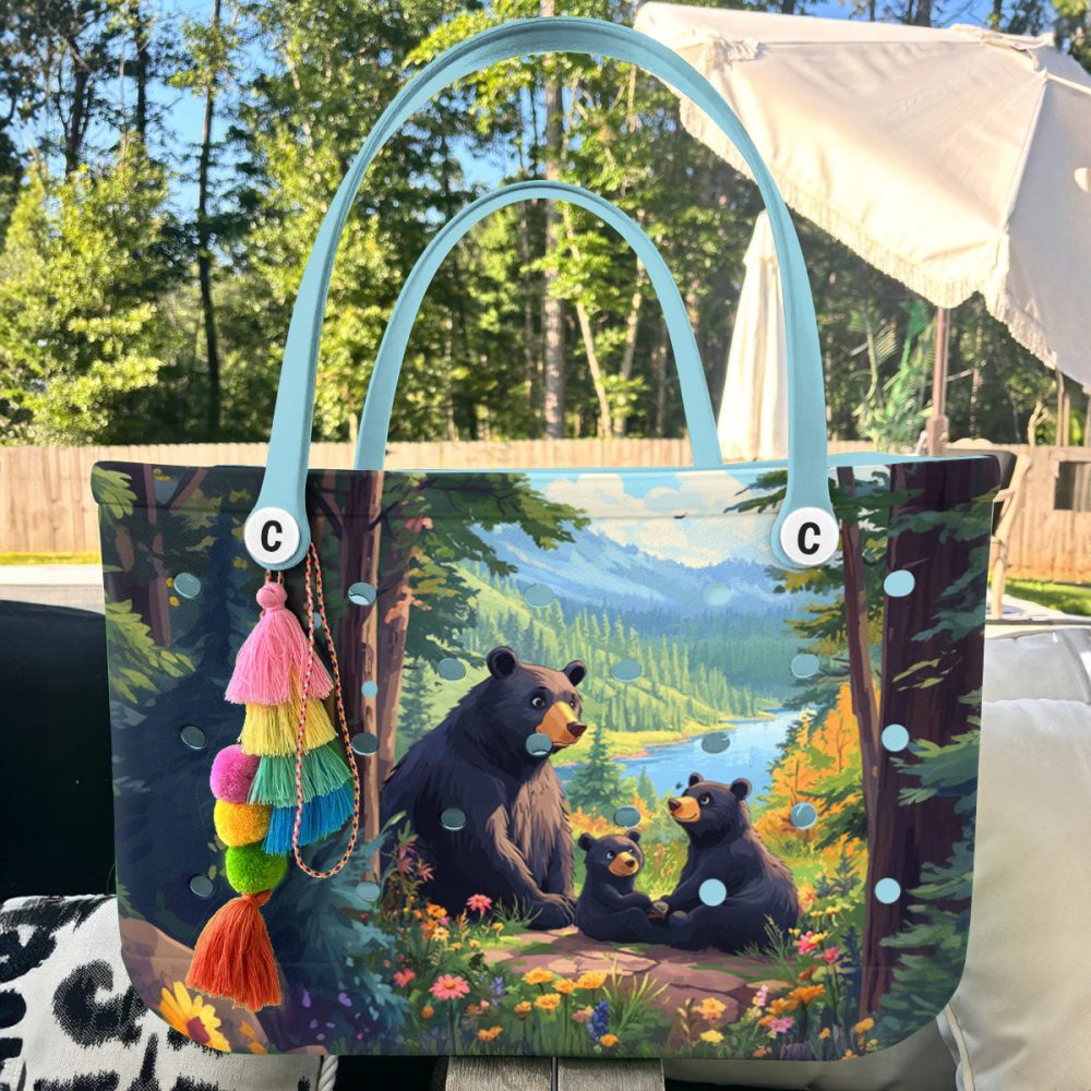 Bucket Tote Bag, Limited Edition Bogg Bag, Beach Bag Bear Haven - Image 5