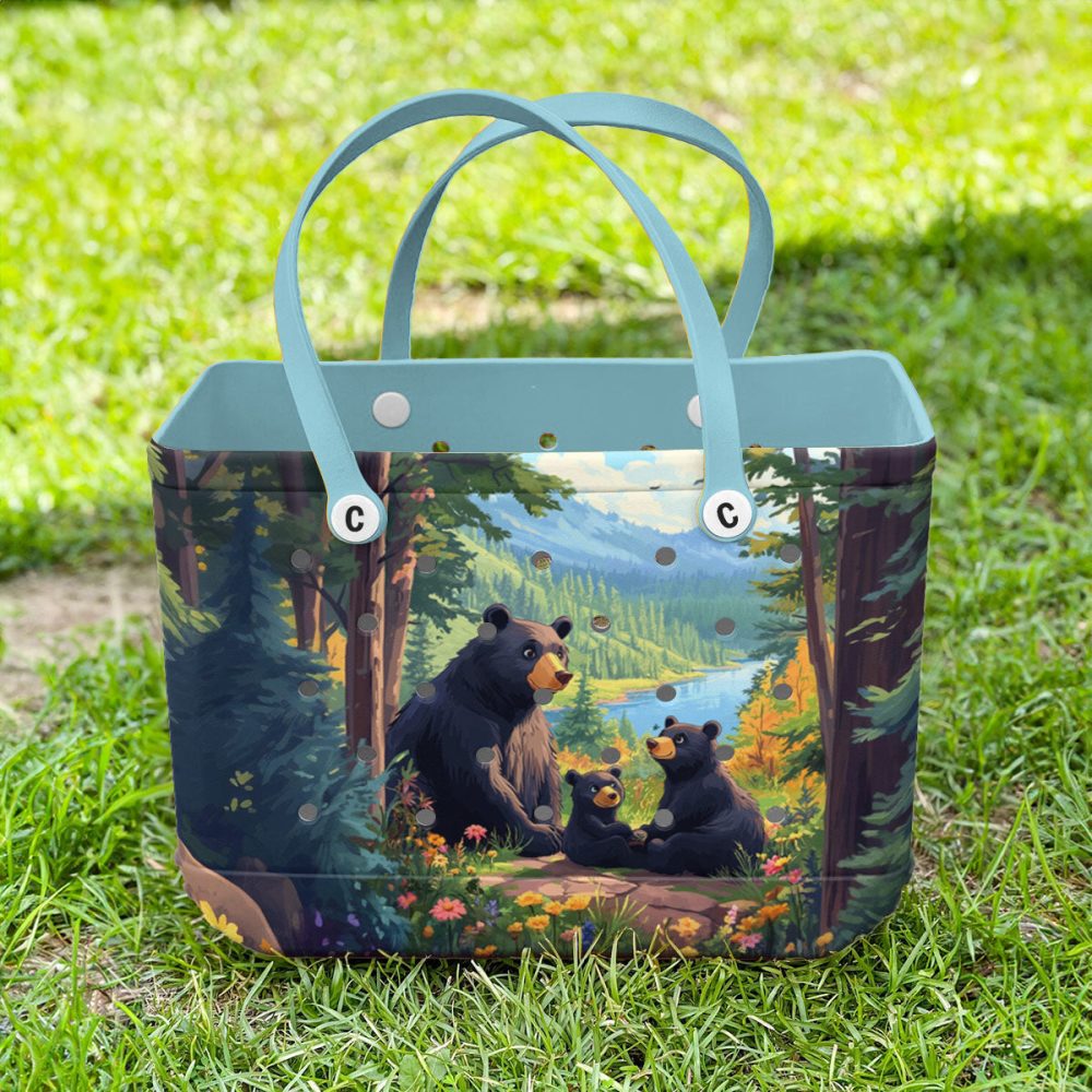 Bucket Tote Bag, Limited Edition Bogg Bag, Beach Bag Bear Haven - Image 3